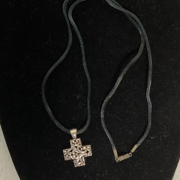 ATI 925 Sterling Silver Cross with Silk Cord - Picture 3 of 8